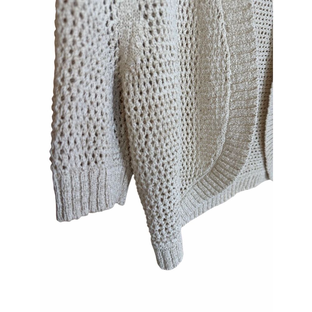Croft & Barrow NWOT Crochet Open Front Short Sleeve Knit Shrug Cream Size XL - Picture 5 of 9